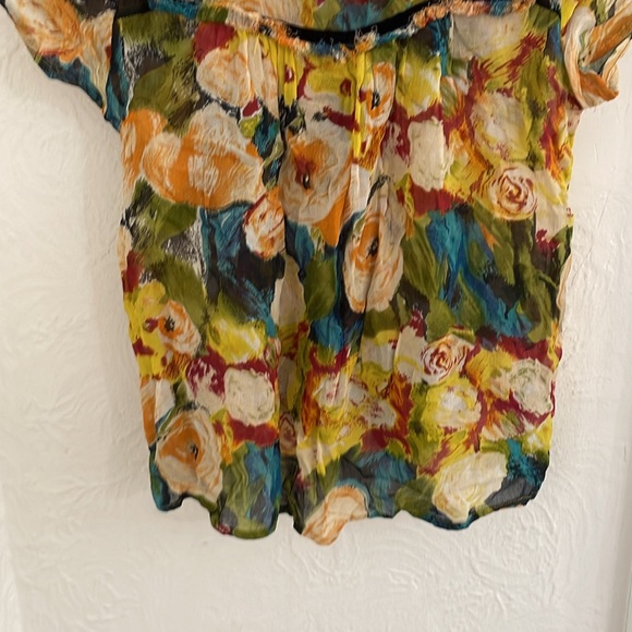 ONE FINE DAY Women's Sheer Floral Roses Pullover Blouse Size S - Picture 3 of 7